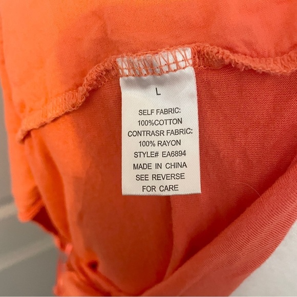 Elodie Coral Eyelet Tank Spaghetti Straps Size L EUC Orange Flowy Cotton - Picture 6 of 9